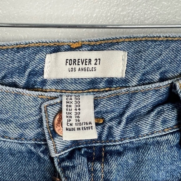 FOREVER 21 High Rise Distressed Straight Leg Jeans 30 - Picture 6 of 6